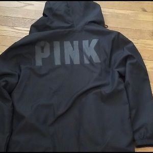 VS PINK All Black Zip Up Rain Jacket